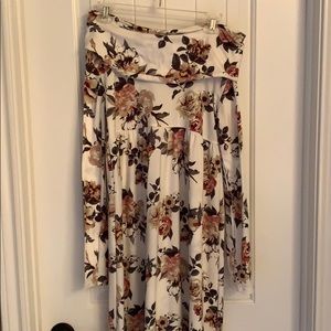 Maternity off the shoulder maxi dress